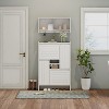 KTMBDW Shoe Cabinet with Wall Cabinet, Narrow Shoe Rack Storage Organizer with 2 Flip Drawers Versatile Side Cabinet for Hallway, Bedroom, White - 4 of 4