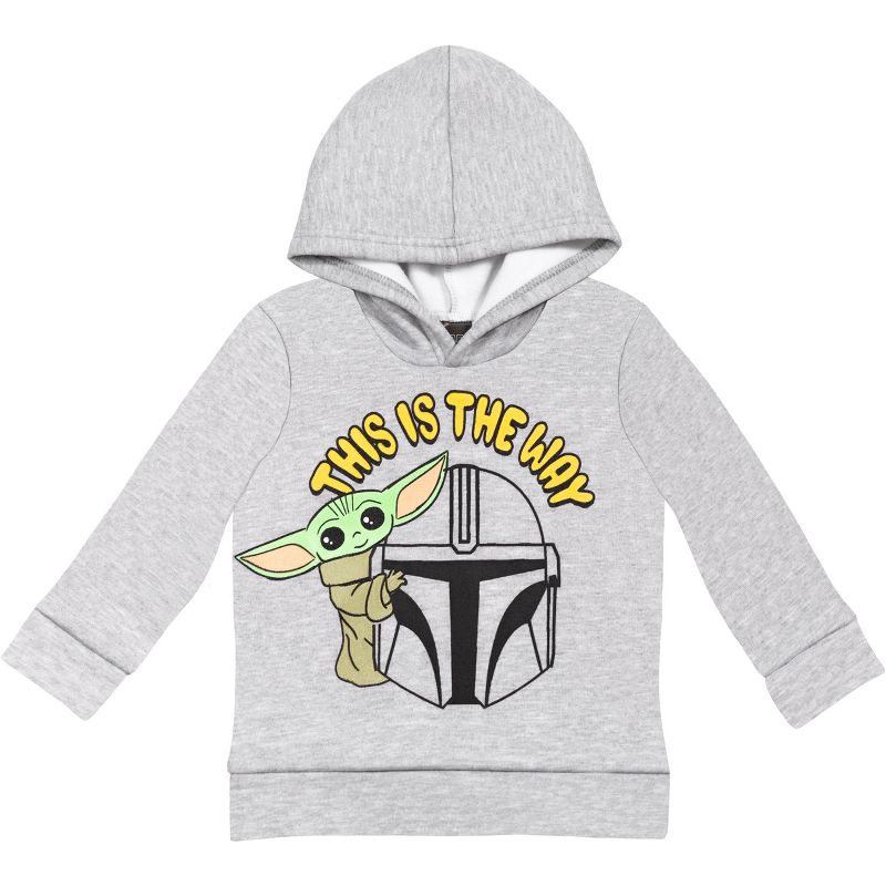 Star Wars The Mandalorian Baby Yoda Toddler Boys Fleece Fleece Hoodie & Pants Set Gray/Black , 2 of 8