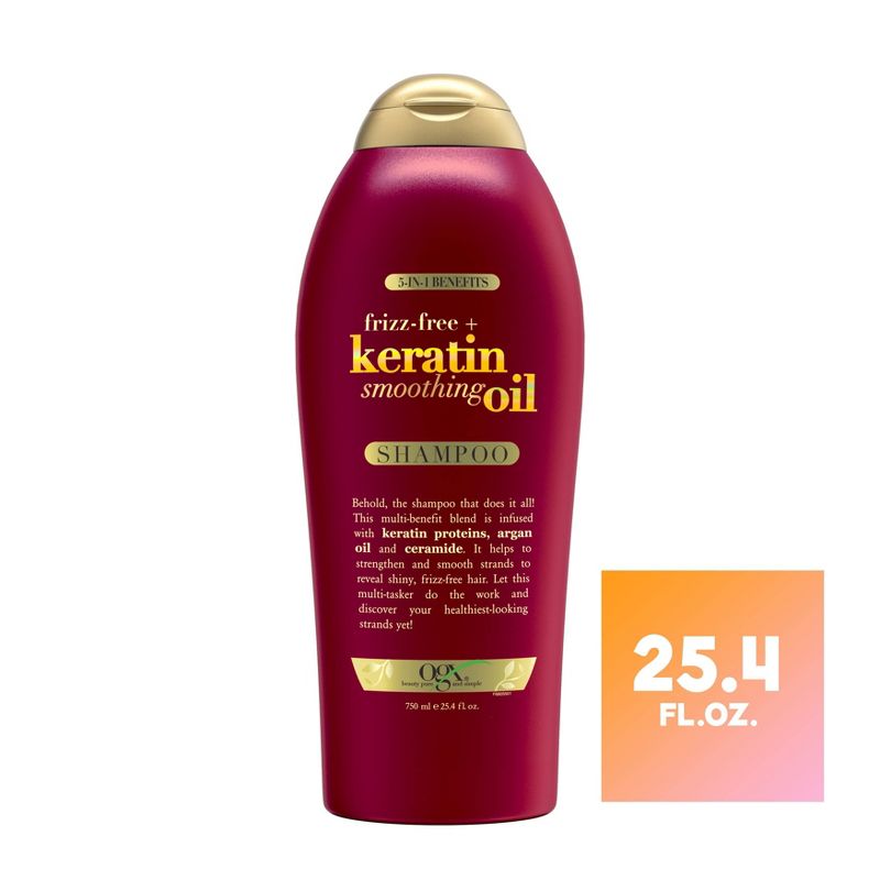 OGX Extra Strength Keratin Smoothing Oil Shampoo - 25.4 fl oz, 1 of 6