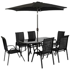 Resenkos 8 Pieces Patio Furniture Set, Outdoor Sectional Furniture, Umbrella, - 1 of 4