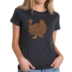 LA Pop Art Thanksgiving - Women's Premium Blend Word Art T-Shirt - 1 of 4