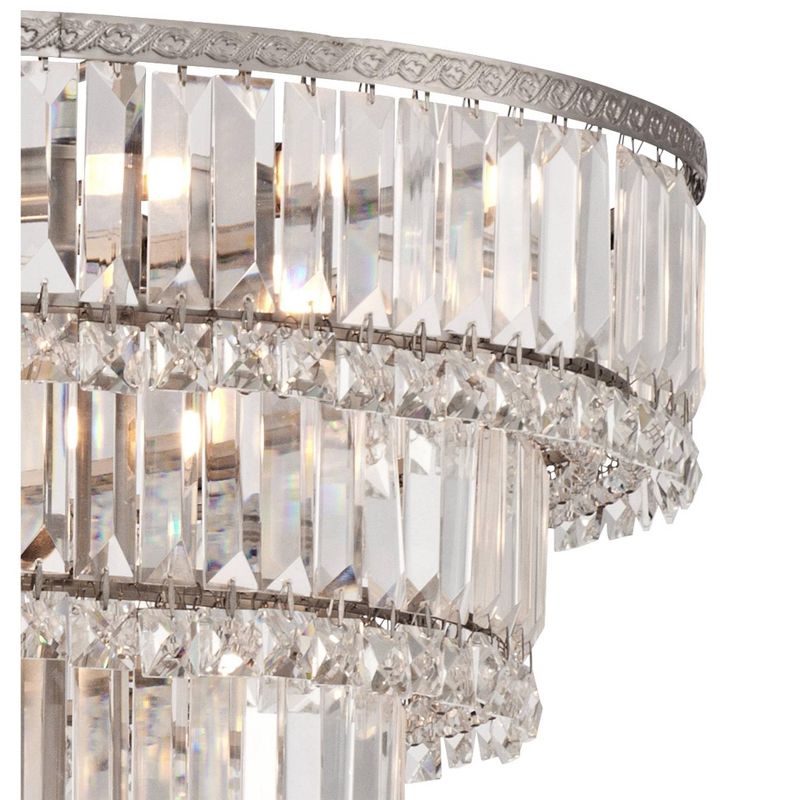 Vienna Full Spectrum Magnificence Satin Nickel Chandelier 24 1/2" Wide Modern Faceted Crystal Glass 15-Light LED Fixture for Dining Room House Kitchen, 4 of 11