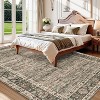 Area Rug Vintage Style Machine Washable Rug Vintage Distressed Area Rug Carpet Retro Boho Medallion Accent Rug Stain Resistant Non-Slip Foldable - 2 of 4