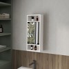 GlasFlength Decorative Wall Mirrors Bathroom Decor Cabinet Accent Mirror Vanity Mirrors Open Shelves for Bathroom Wall, White, 11.8"*5.9"*28.3" - 2 of 4