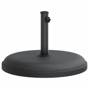 vidaXL Parasol Base - Round Concrete-Filled Plastic Umbrella Stand for 1.3"/1.4"/1.5" Poles - Black, 19.5"x12.6", 55.1 lb - 1 of 4