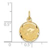 Black Bow Jewelry 14k Yellow Gold Graduation Cap Brocaded Disc Charm or Pendant, 14mm - 4 of 4