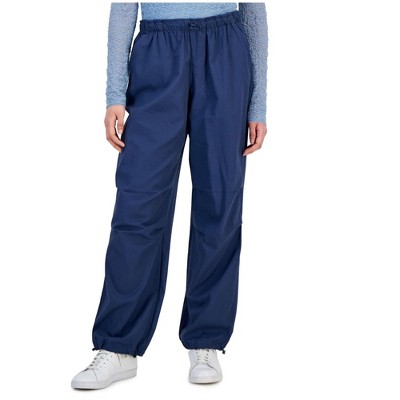 Hippie Rose Womens Bungee-Hem Casual Cargo Pants, Blue, Large