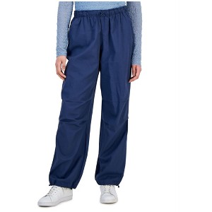 Hippie Rose Womens Bungee-Hem Casual Cargo Pants, Blue, Large - 1 of 1
