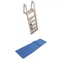 CONFER 6000X Heavy Duty Aboveground In-Pool Swimming Pool Ladder 48"-54" + Pad