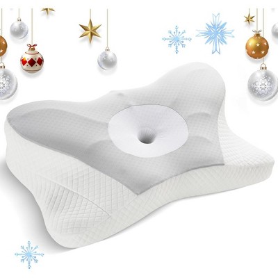 Runesay Gray Cervical Pillow with Pillowcase
