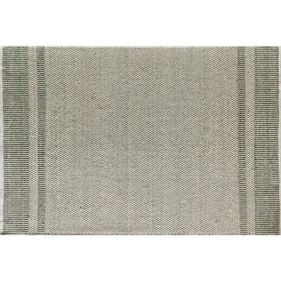 Gray and Olive Handwoven Wool 8' x 10' Area Rug