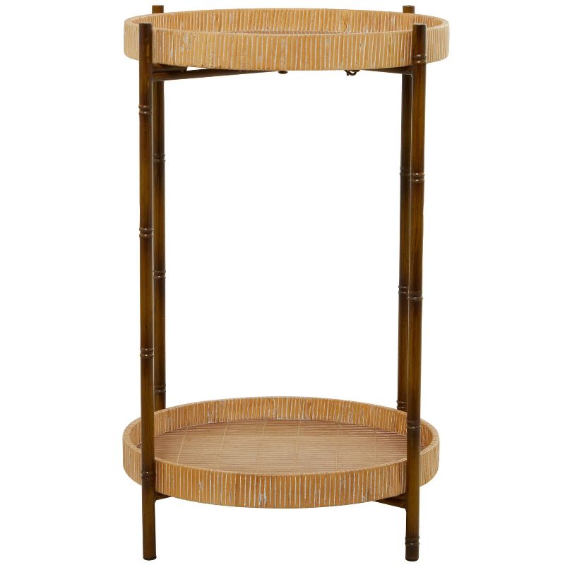 Modern Rattan Accent Table Brown - Olivia &#38; May, 4 of 6