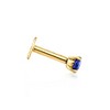 Pure Collection by Ross-Simons 0.20 Carat Sapphire Single Flat-Back Stud Earring in 14kt Yellow Gold - 3 of 4