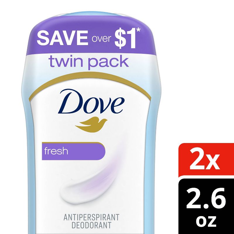 Dove Beauty Fresh 24-Hour Women&#39;s Antiperspirant &#38; Deodorant Stick - 2.6oz/2pk, 1 of 9
