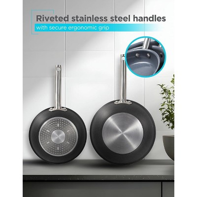 12-Piece Dark Gray Ceramic Non-Stick Aluminum Cookware Set