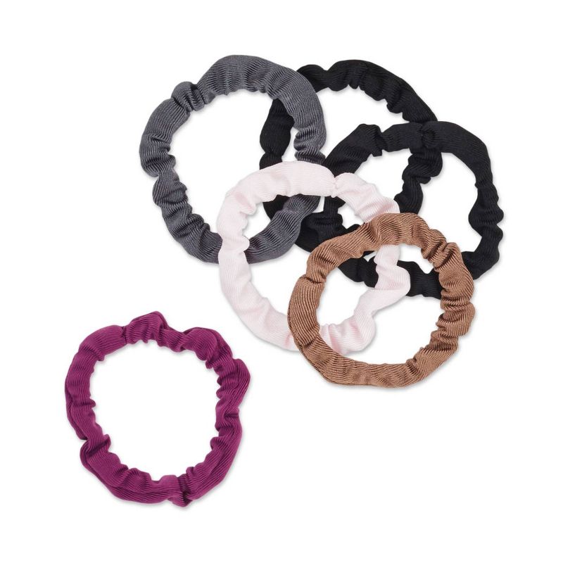 sc&#252;nci No Damage Thin Knit Scrunchies - Assorted Colors - All Hair - 6pk, 4 of 6