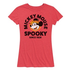 Women's Disney Spooky Since 1928 Short Sleeve Graphic T-Shirt - Heather Red - Large - 1 of 4