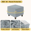 Unique Bargains Square Jacquard Ottoman Slipcover with Elastic Bottom for Furniture Protector - 3 of 4