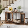 Wooden Dog Crate Furniture – Elegant Indoor Dog Kennel for Large/Medium Dogs, Functional End Table Design - 2 of 4