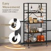 Costway 2 PCS 5-Tier Folding Shelf Free DIY Design Shelving Unit with 4 Universal Wheels Black/Natural - image 4 of 4