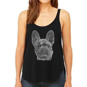 LA Pop Art Women's Premium Word Art Flowy Tank Top - French Bulldog - 1 of 4