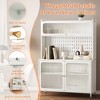 Dexmalle White Kitchen Pantry Cabinet with Adjustable Shelves and Pegboard - 4 of 4