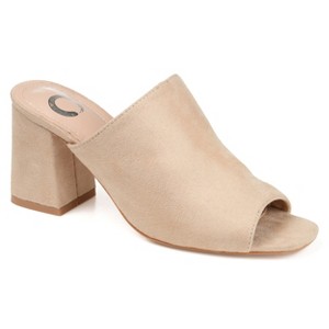 Journee Collection Womens Adelaide Peep Toe Slip On Block Heel Sandals - 1 of 4