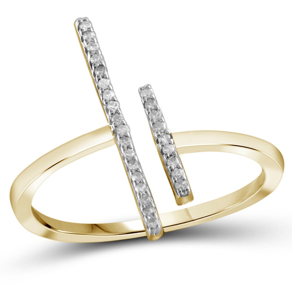 1/10 CT. T.W. Round-Cut White Diamond Prong Set Bar Ring in Gold Over Silver (7) -  Distributed by Target, 50336732