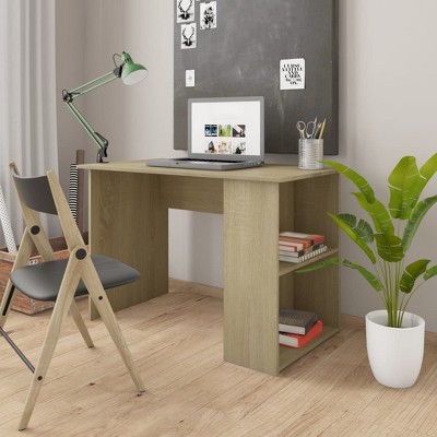 vidaXL Desk White 43.3"x23.6"x28.7" Engineered Wood