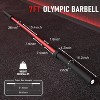 Olym pic Barbell 7ft 45LB Bar Load 1500lbs Capacity with Needle Bearings & Brass Bushings for 2" OlympicPlates for Squats, Deadlifts, Presses - 4 of 4