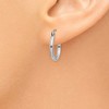 Black Bow Jewelry 2mm, 14k White Gold Classic Round Hoop Earrings, 15mm (9/16 Inch) - 3 of 4