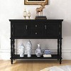 ChicFurnit Decorative Storage Cabinet Retro Console Table with Drawers and Cabinets for Living Room, Black, 46.00"*16.90"*8.30" - 2 of 4