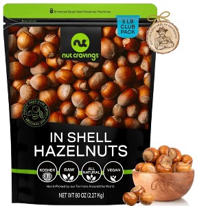 Raw Whole Hazelnuts Filberts In Shell, Premium by Nut Cravings - 1 of 4