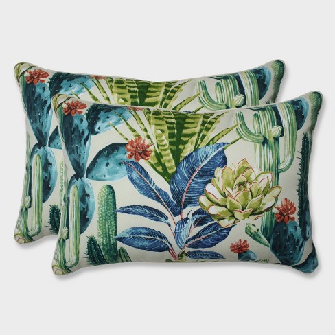 2pk Oversize Hatteras Garden Rectangular Throw Pillows Black