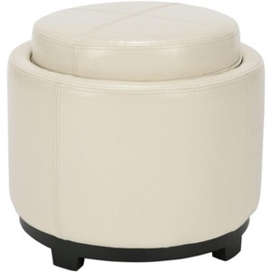 Chelsea Round Tray Ottoman - HUD8232 - Safavieh Couture - 1 of 4