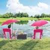 Costway 1/2 PCS Portable Beach Umbrella Chair with Hexagonal Parasol Comfy Armrest Breathable Seat Pink - 4 of 4