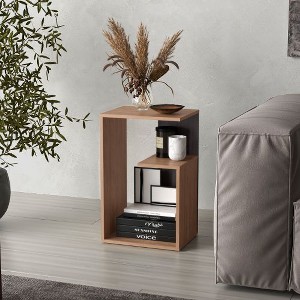 NicBex Modern 3-Tier End Table Living Room, 25" High Side Table, Multipurpose Nightstand with Storage, Living Room Sofa Table, Small Table - 1 of 4