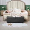 Resenkos 44" Corduroy Storage Ottoman - With Lid & Legs, End of Bed Bench for Living Room/Bedroom/Entryway, - 2 of 4