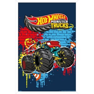 Trends International Mattel Hot Wheels - Monster Trucks Smash Framed Wall Poster Prints - 1 of 4