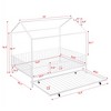 TiramisuBest Full Size Metal House Bed with Fence, With Trundle - 4 of 4