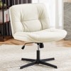 Musment Criss Cross Legged Chair, Armless Office Desk Wide Seat No Wheels, Swivel Height Adjustable Comfy - 2 of 4