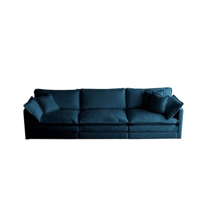 NicBex 111.5 Inch Modular Sectional Sofa with Pillows Modern Chenille Fabric 3 Seater Couch with Extra Deep Seats for Living Room