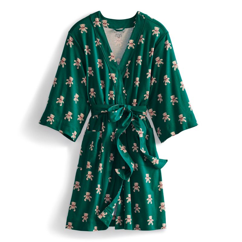 Vera Bradley Women's Cotton Knit Robe Bear Mosaic
