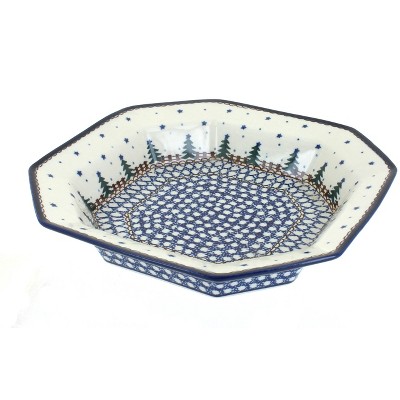 Blue Rose Polish Pottery Rustic Pines Small Octagonal Dish