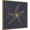 22"x22" Gold Starfish II by Chris Paschke Framed Canvas Wall Art Print Bronze - Amanti Art: Modern Nautical Lithograph, Polystyrene Frame - 2 of 4