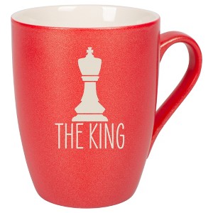 100 North Chess Game 10 Ounce Crimson Red Metallic Finish, Comfortably Fits Your Hands, New Bone China Coffee Tea Cup Mug, The King - 1 of 1