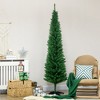 HOMCOM 7 FT Artificial Pencil Christmas Tree, Slim Xmas Tree with 499 Realistic Branch Tips and Plastic Stand, Light Green - 2 of 4