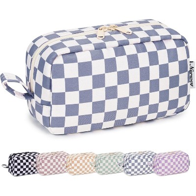 Narwey Checkered Makeup Bag Travel Cosmetic Bag
