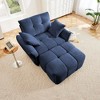 DOMETOUR Ergonomic Single Seater Sofa with Ottoman, High-Resilience Cushions, Easy Assembly Lounge Chair for Living Room, Office, Blue - 2 of 4