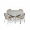 DSVIMOY 5 Pieces Outdoor Wooden Dinning Set with an Umbrella Hole and Removable Cushions for Garden, Antique Gray, 60"*60"*30.31" - 4 of 4